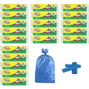Orta Boy Çöp Torbası 55x60 cm 20 Li Rulo x 20 Paket = 400 Adet Mavi