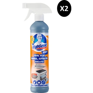 Highgenic Fırın, Ocak, Mangal,aspiratör, Temizleyici Sprey 500 ml x 2 Adet