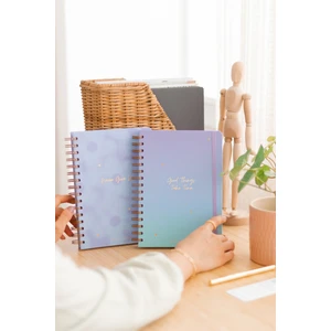 Matt Notebook A5 15X21 cm Spiralli Lastikli 2'li Tarihsiz Not Defteri Seti 1 Kareli 1 Çizgili