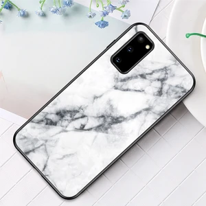 Samsung Galaxy S20 4G/S20 5g Için Mermer Tahıl Deseni Temperli Cam Pc + Tpu Telefon Kılıfı (Yurt Dışından)