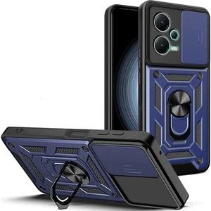 Case 4U Xiaomi Redmi Note 12 5G Kılıf Kamera Korumalı Sürgülü Vega Yüzüklü Armor Military Tank Zırh Lacivert