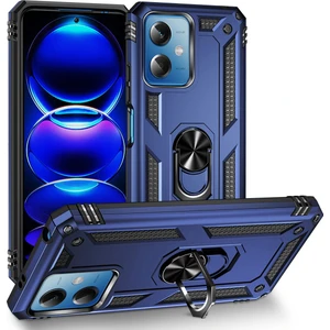 Case 4U Xiaomi Redmi Note 12 5G Kılıf Armor Serisi Vega Tank Zırh Metal Yüzüklü Standlı Lacivert