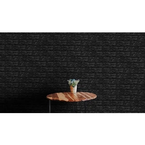 Renkli Duvarlar 70X7 cm Siyah Kendinden Yapışkanlı Duvar Kağıdı Kaplama Paneli