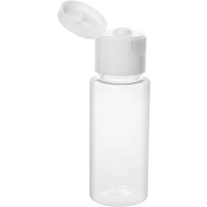 Güvenç Ambalaj 100 Adet - 20ML Boş Şeffaf Pet Şişe, Açmalı Kapaklı Plastik Şişe - Beyaz Kapak