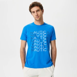 Nautıca Erkek Mavi Baskılı Standart Fıt Kısa Kollu T-Shirt V35528T.4SJ