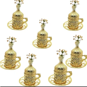 Ymn Bakırcılık 6 Kısılık Gold Fincan Kahve Fincanları ,
