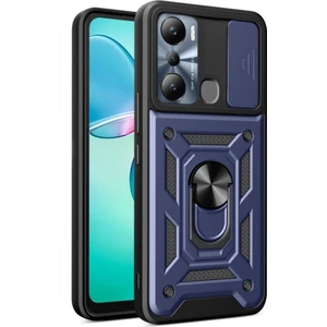 Infinix Hot 20I Kılıf Yüzüklü Sürgülü Kamera Korumalı Pars + Ekran Koruyucu