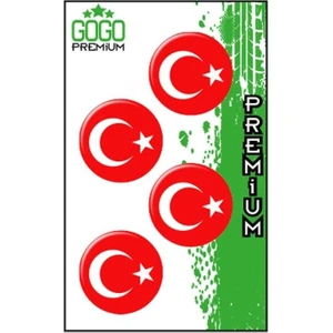 Türk Bayrağı 2 (3x3 Cm) Dörtlü Damla Etiket