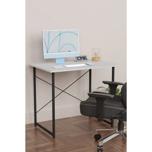 Furnature Design 60X90 Çalışma Masası Metal Ayaklı Ders Çalışma Ofis Masası Beyaz