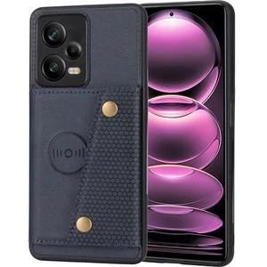 Lr Joyful Xiaomi Redmi Note 12 Pro Plus 5g Kickstand Çift Düğme Kart Tutucu Telefon Kapağı Deri Kaplamalı Tpu Kılıf Dahili Metal Sayfası (Yurt Dışından)