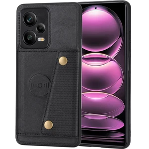 Lr Joyful Xiaomi Redmi Note 12 Pro Plus 5g Kickstand Çift Düğme Kart Tutucu Telefon Kapağı Deri Kaplamalı Tpu Kılıf Dahili Metal Sayfası (Yurt Dışından)