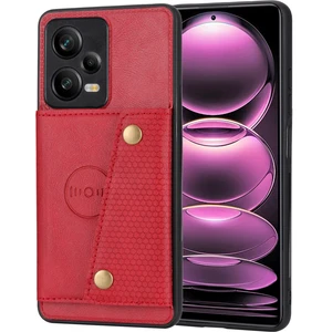 Lr Joyful Xiaomi Redmi Note 12 Pro Plus 5g Kickstand Çift Düğme Kart Tutucu Telefon Kapağı Deri Kaplamalı Tpu Kılıf Dahili Metal Sayfası (Yurt Dışından)