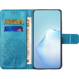 Lr Joyful Xiaomi Poco X5 Pro 5g / Redmi Note 12 Pro Speed ​​5g / Note 12 Pro 5g Baykuş Ağacı Baskılı Pu Deri Stand Kılıfı Damla Geçirmez Cep Telefonu Cüzdan Kapağı (Yurt Dışından)