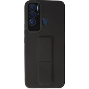 Tecno Pova Neo Kılıf Mega Standlı Silikon - Siyah 300099