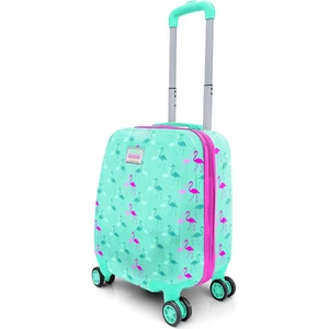 Coral High Kids Su Yeşili Neon Pembe Flamingo Desenli Çocuk Valizi 16714