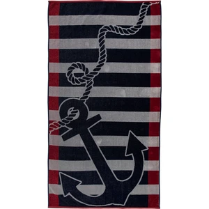 Cannes Grey Anchors Kadife Plaj Havlusu 86X162