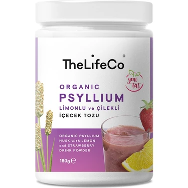 Thelifeco Organik Psyllium - Karnıyarık Otu Limonlu ve Çilekli Içecek Tozu