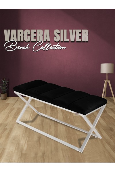 Varcera Silver -Kapitoneli Dilimli Model Puf & Bench & Koltuk & Oturma Bankı & Yatak Odası Önü