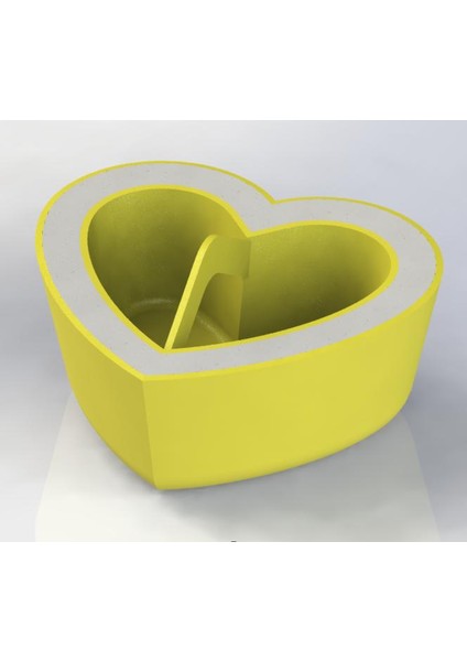 Kalp Çimento Tencere Kalip 11X4.5 cm Plastik Aparat