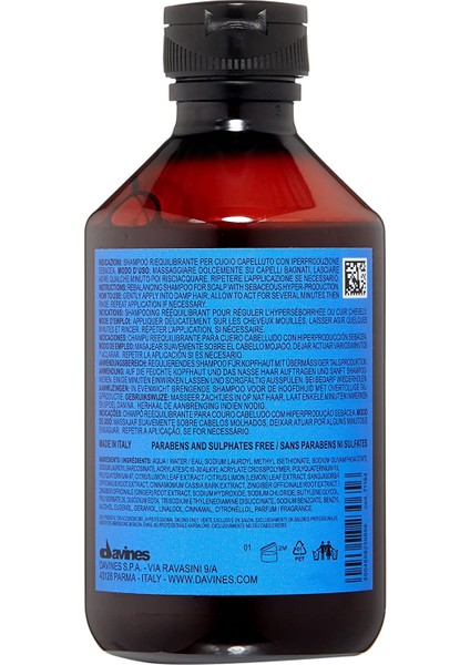 Vegan Naturaltech™ Rebalancing Shampoo Yağlanma Karşıtı Şampuan 250ML 71265 8004608256540.