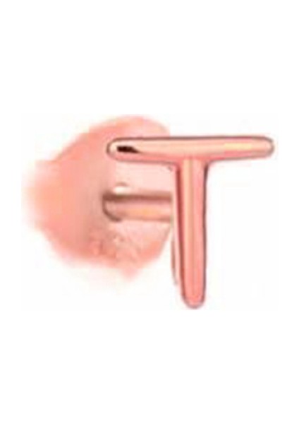 T Harfli Gümüş Küpe Rose Kaplama