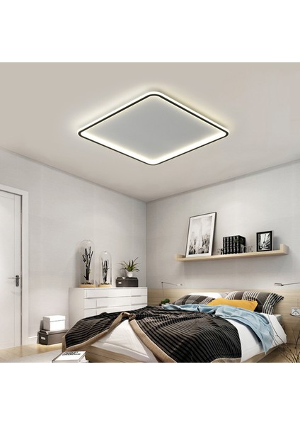 Siyah 60X60CM Kare 3 Işık Rengi LED Tavan Lambası,avize,modern Aydınlatma,dekoratif Işık