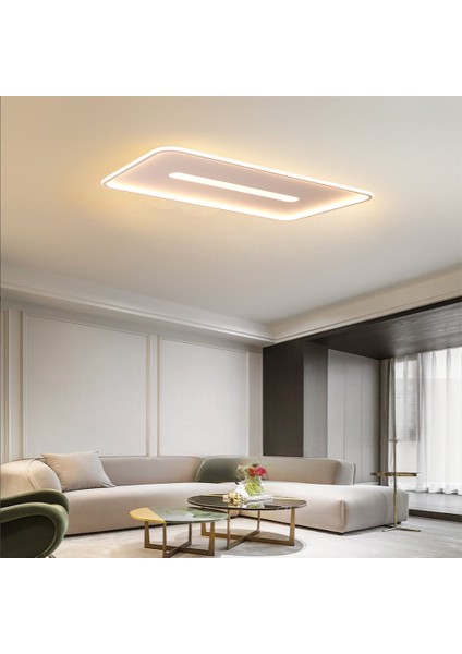 Antrasit 60X40CM Dikdörtgen Içi Dörtgen LED Tavan Lambası,avize,modern Aydınlatma,3000K