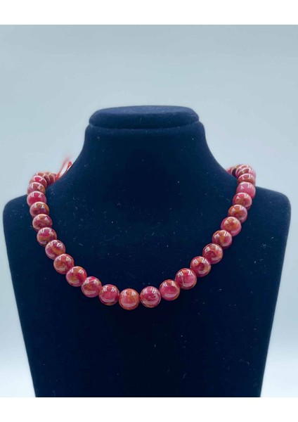 Cloisonne Doğal Taş Kolye 8 mm