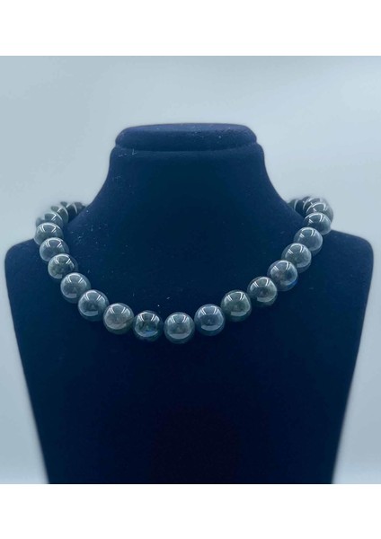 Labradorit Doğal Taş Kolye 10 mm Küre Kesim