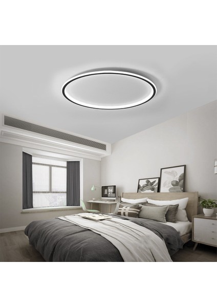 Siyah Ø100CM Çember 3000K LED Tavan Lambası,yuvarlak Avize,modern Aydınlatma