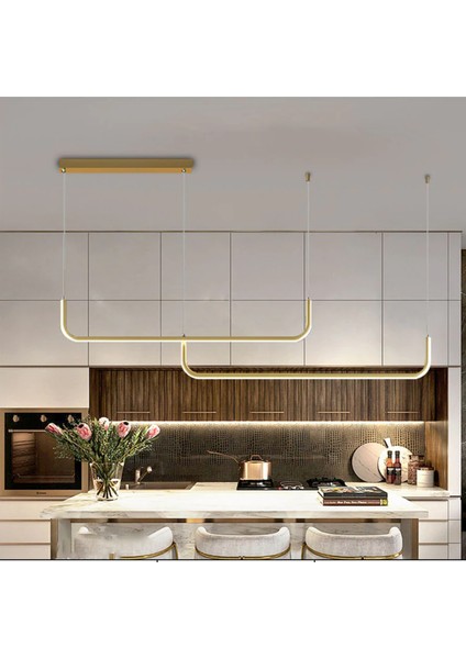 Gold Çift Yay 80CM LED Lamba,yay Sarkıt Avize,modern Aydınlatma,dekoratif Işık 3000K