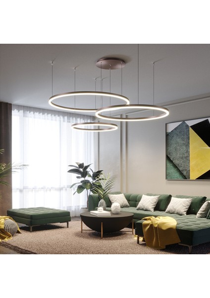 Bronz Çember Ø40,60,80CM LED Lamba,yuvarlak Sarkıt Avize,modern Aydınlatma,dekoratif 3000K