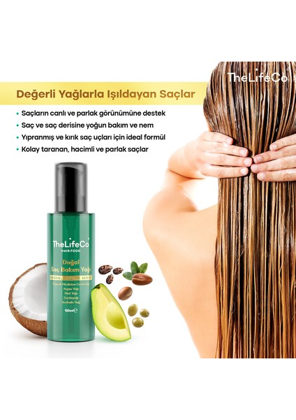 Hairfood Değerli Yağlar Serisi Doğal Saç Bakım Yağı 100 ml