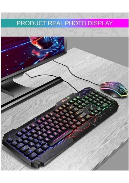 Windows Pc Oyun/çalışma Için Kablolu Oyun Klavyesi ve Fare Rgb LED Arka Işık () (Yurt Dışından)