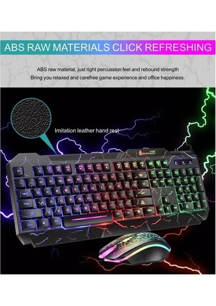 Windows Pc Oyun/çalışma Için Kablolu Oyun Klavyesi ve Fare Rgb LED Arka Işık () (Yurt Dışından)