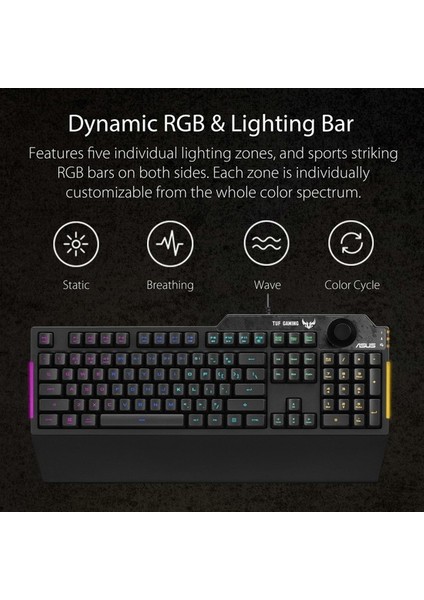 Asus Tuf Gaming K1 Mekanik Hisli Rgb Oyuncu Klavye () (Yurt Dışından)