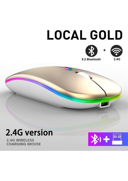 Shenzhen Xin Xin USB Şarj Edilebilir Rgb Fareli Bluetooth Kablosuz Fare () (Yurt Dışından)