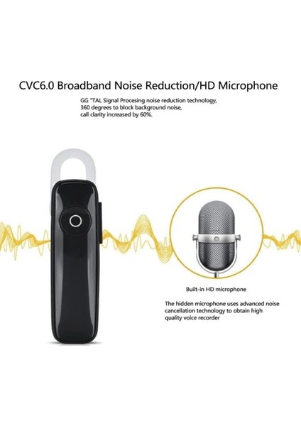 Chronus M165 Kablosuz Bluetooth Siyah Eller Serbest Kulak Içi Kulaklık () (Yurt Dışından) fırsatları