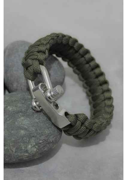 Paracord Paraşüt Ipi Outdoor Bileklik 3 Kademeli U Klips