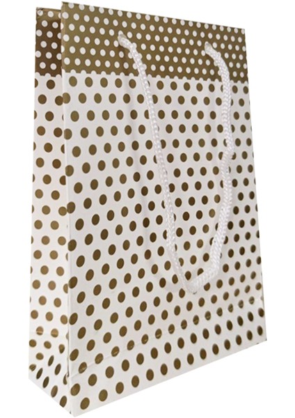 11X16X5 Karton Çanta 25'li Mini Puan -Beyaz Altın-