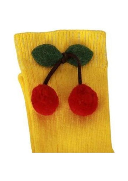 Kiraz Figürlü Çocuk Diz Altı Çorap modelleri