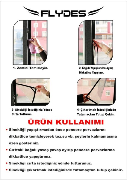 ( Ölçünüze Özel Üretim ) Cırt Cırtlı Yapışkanlı Fiberglass Hazır Sineklik