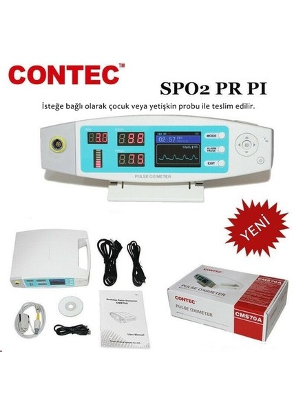 CMS-70A Masa Tipi Pulse Oksimetre - Şarjlı ve Bataryalı