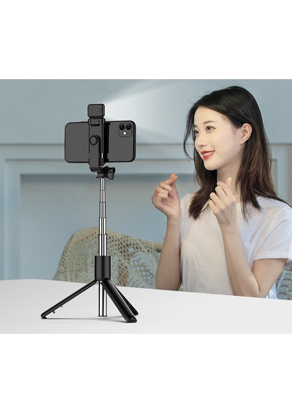 Yağ Bulutu Cep Telefonu Özçekim Çubuğu Bluetooth Dolgu Işığı Canlı Fotoğrafçılık Taşınabilir Tek Parça Teleskopik Tripod Braketi Özçekim Çubuğu (Yurt Dışından) modelleri