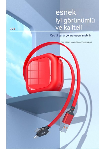 Yağ Bulutu Üçü Bir Arada Veri Kablosu Çok Fonksiyonlu Geri Çekilebilir Bire Üç Depolama Hediye Parmak Toka Braketi Hızlı Şarj Cep Telefonu Şarj Kablosu (Yurt Dışından) indirimleri