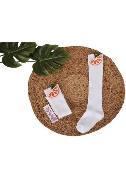 Limon Figürlü Çocuk Diz Altı Çorap fırsatları