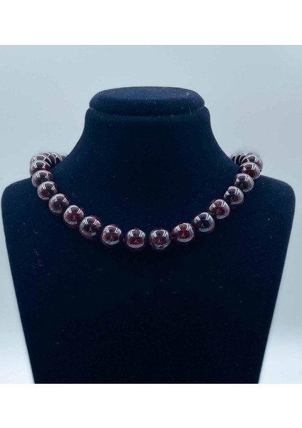 Lal Garnet Doğal Taş Kolye 10 mm Küre Kesim