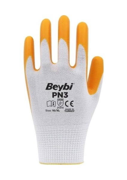 Pn3 Polyester Örme Nitril Iş Eldiveni 3 Çift (Boy 10 Numara)
