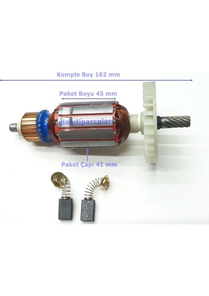 Makita Tipi 5704 R Endüvi Rotor Kollektör ve Kömürü