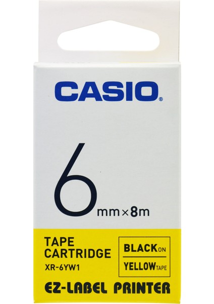 Xr-6yw1 Etiket Yazıcısı Kartuşu Sarı Zemin Üzerine Siyah Baskı 6 mm 8 Metre